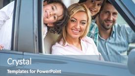  Presentation with automobile - Audience pleasing PPT theme consisting of smily - smiling happy family sitting backdrop and a teal colored foreground