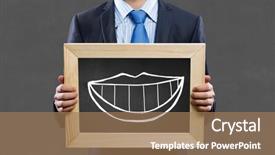  Presentation with light bulbs on chalkboard - Amazing PPT theme having smily - unrecognizable businessman holding chalkboard backdrop and a coral colored foreground