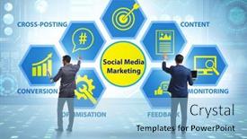  Presentation with social media - Amazing slide set having smm-social-media-marketing-concept backdrop and a light blue colored foreground