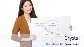  Presentation with search engine - Audience pleasing slide set consisting of smo - businesswoman hold with palcard backdrop and a sky blue colored foreground