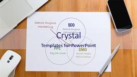  Presentation with search engine - Audience pleasing slide set consisting of smo - white paper on working desk backdrop and a sky blue colored foreground