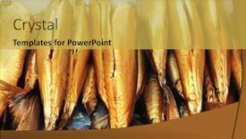  Presentation with fish - Presentation design featuring smocked norwegian fish mackerel background and a yellow colored foreground