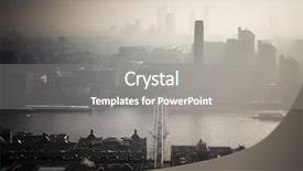  Presentation with foggy - PPT theme with smog - rooftop view over london background and a gray colored foreground
