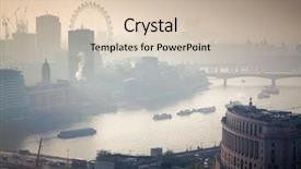  Presentation with foggy - Audience pleasing PPT theme consisting of smog - rooftop view over london backdrop and a soft green colored foreground