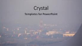  Presentation with smog - Cool new presentation theme with smog and airpoluton air polution backdrop and a light gray colored foreground