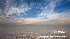  Presentation with smog - Audience pleasing theme consisting of smog pollution - birdeye view of andes backdrop and a gray colored foreground
