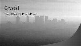  Presentation with los angeles - Cool new slides with smoggy black and white view backdrop and a light gray colored foreground
