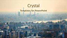  Presentation with smog - Cool new slide deck with smoggy urban landscape backdrop and a cream colored foreground
