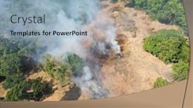  Presentation with forest fire - Colorful presentation design enhanced with smoke-and-fire-from-burning backdrop and a light blue colored foreground