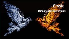  Presentation with doves - Presentation theme having smoke and flame flying doves background and a black colored foreground