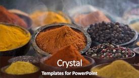  Presentation with smoke font - PPT layouts enhanced with smoke aromatic spices on wooden background and a tawny brown colored foreground