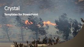  Presentation with wild fire - Presentation having smoke car truck - 10-22-2007 irvine california arson set background and a gray colored foreground