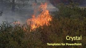  Presentation with wild fire - Amazing slides having smoke car truck - 10-22-2007 irvine california arson set backdrop and a tawny brown colored foreground