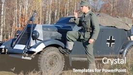  Presentation with military transport - Amazing presentation having smoke car truck - german soldier and military transport backdrop and a gray colored foreground