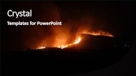  Presentation with wild fire - Colorful presentation design enhanced with smoke car truck - wild fire series images backdrop and a  colored foreground