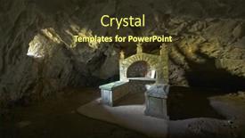  Presentation with cave - Beautiful PPT theme featuring smoke-cave-church-in-ovcar backdrop and a tawny brown colored foreground