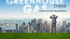  Presentation with emissions - Presentation design consisting of smoke co2 green house effect - ecological concept of greenhouse gas background and a sky blue colored foreground