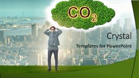  Presentation with emissions - Beautiful PPT theme featuring smoke co2 green house effect - ecological concept of greenhouse gas backdrop and a light gray colored foreground