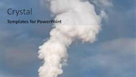  Presentation with air pollution - Cool new PPT theme with smoke-coming-from-the-chimneys backdrop and a seafoam green colored foreground
