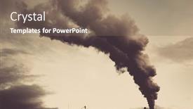  Presentation with global warming - Audience pleasing slide set consisting of smoke-coming-out-of-factory backdrop and a violet colored foreground