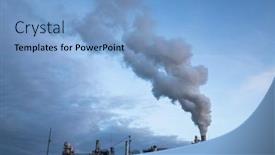  Presentation with global warming - Audience pleasing slide deck consisting of smoke-coming-out-of-factory backdrop and a light blue colored foreground