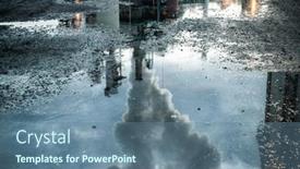  Presentation with global warming - Slide set with smoke-coming-out-of-factory background and a ocean colored foreground