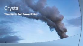  Presentation with global warming - Cool new PPT theme with smoke-coming-out-of-factory backdrop and a teal colored foreground