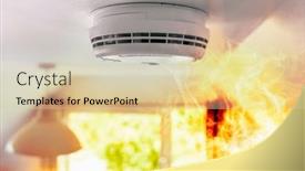  Presentation with fire alarm - PPT theme having smoke-detector-and-interlinked-fire background and a lemonade colored foreground