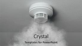  Presentation with fire alarm - Theme with smoke detector fire alarm background and a light gray colored foreground