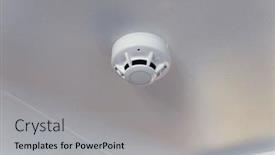  Presentation with building fire - Theme featuring smoke-detector-in-the-ceiling and a light gray colored foreground