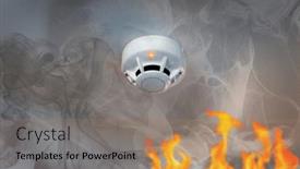  Presentation with building fire - Presentation theme consisting of smoke-detector-in-the-ceiling and a coral colored foreground