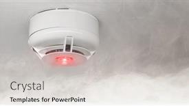  Presentation with fire warning - Presentation theme having smoke-detector-in-the-event background and a light gray colored foreground