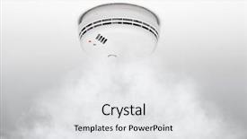  Presentation with fire alarm - Audience pleasing PPT theme consisting of smoke detector of fire alarm backdrop and a white colored foreground