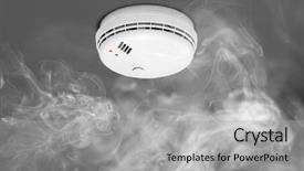  Presentation with fire alarm - Presentation theme with smoke detector of fire alarm background and a light gray colored foreground