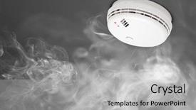  Presentation with fire alarm - Slide deck enhanced with smoke detector of fire alarm background and a light gray colored foreground