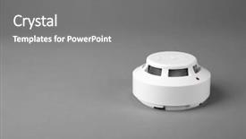  Presentation with detector - Theme enhanced with smoke detector on grey background background and a gray colored foreground