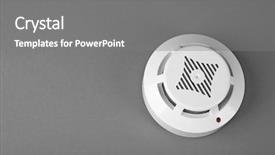  Presentation with detector - Beautiful theme featuring smoke detector on grey background backdrop and a gray colored foreground