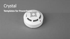  Presentation with detector - Audience pleasing PPT layouts consisting of smoke detector on grey background backdrop and a  colored foreground