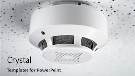  Presentation with detector - Slide deck consisting of smoke detector on light background background and a light gray colored foreground