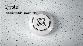  Presentation with detector - Slide deck featuring smoke detector on light background background and a  colored foreground