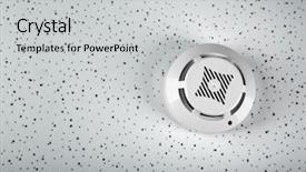  Presentation with detector - PPT theme consisting of smoke detector on light background background and a  colored foreground