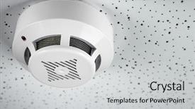  Presentation with detector - Beautiful PPT layouts featuring smoke detector on light background backdrop and a light gray colored foreground