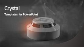  Presentation with fire warning - Colorful theme enhanced with smoke detector with warning light backdrop and a dark gray colored foreground