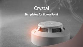  Presentation with detector - Slide set having smoke detector with warning light background and a gray colored foreground