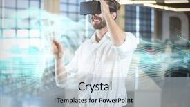  Presentation with virtual workplace - Amazing presentation theme having smoke free workplace - abstract blue glowing black background backdrop and a lemonade colored foreground