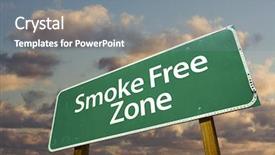  Presentation with zone - Slide set consisting of smoke free zone green road background and a gray colored foreground