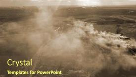  Presentation with drone fire - Amazing slide deck having smoke-from-the-burning backdrop and a tawny brown colored foreground