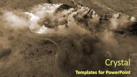  Presentation with drone fire - Amazing slide set having smoke-from-the-burning backdrop and a tawny brown colored foreground