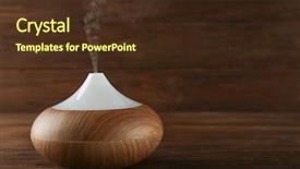  Presentation with diffuser - Audience pleasing presentation theme consisting of smoke inhalation - aroma oil diffuser on wooden backdrop and a tawny brown colored foreground