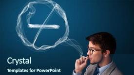  Presentation with unhealthy habits - Colorful PPT theme enhanced with smoke inhalation - handsome young man smoking unhealthy backdrop and a ocean colored foreground